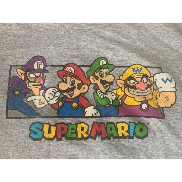 Super Mario Brothers Gray T-Shirt Size L - Picture 1 of 6
